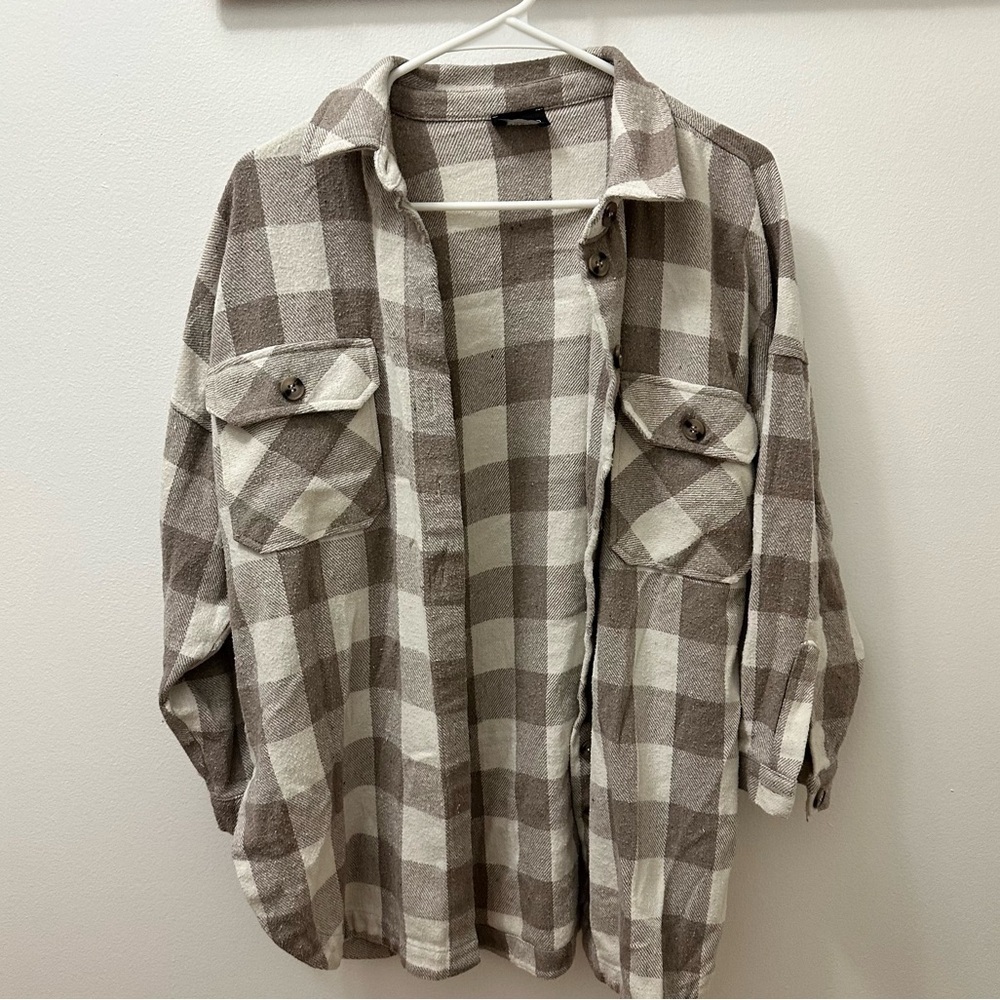 Lassvia Womens Button Down Long Plaid Flannel Shirts Cardigan Long Sleeve l